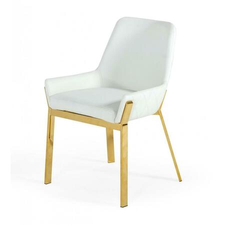 GFANCY FIXTURES Dining Chair, White & Gold GF3096033